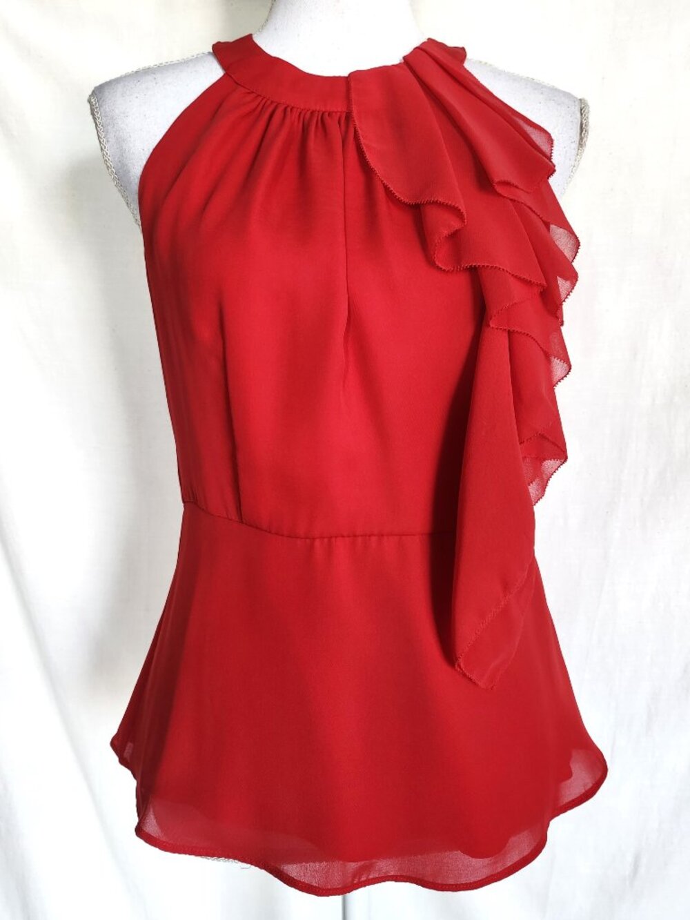 WHBM Ruffle Front Halter Top Size 0